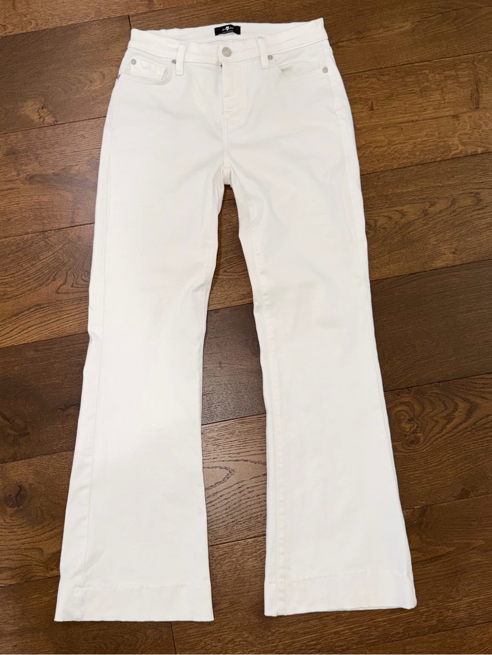 7 For All Mankind White Flare Jeans